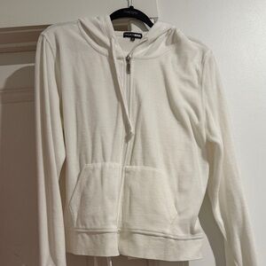 Fashion Nova Cream Zip-Up Hoodie